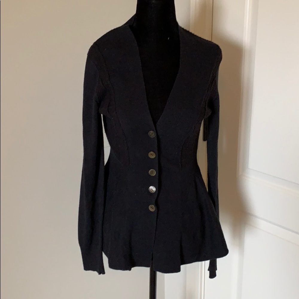 Free people black peplum cardigan